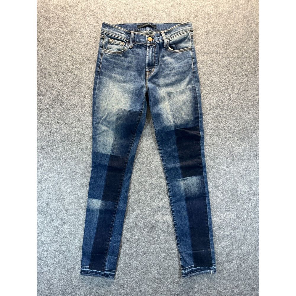 J Brand Jeans Womens 27‎ Blue Skinny Patchwork Mid Rise Stretch Denim 27x28